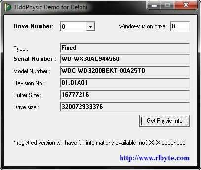 HDD serial number reported by hddphysic